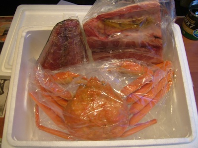 vespa店主が取り寄せたカニと肉のギフトセット