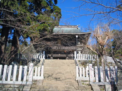 筑波山神社の石段と本殿