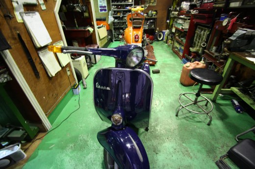 整備が終わったばかりのVespa125ET3