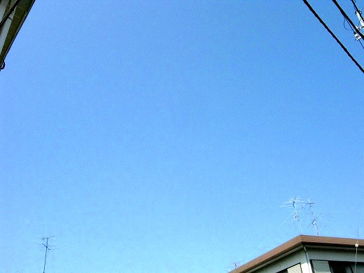 真夏のように晴れ渡った青い空
