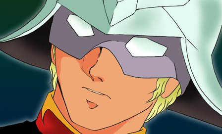 アニメ風のキャラクターがヘルメットとマスク姿で描かれている