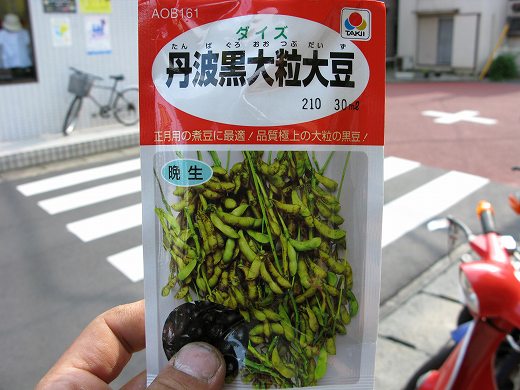 「丹波黒大粒大豆」の枝豆種のパッケージ。