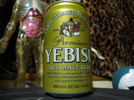 エビスビールの缶。作業報酬として受け取った一杯。
