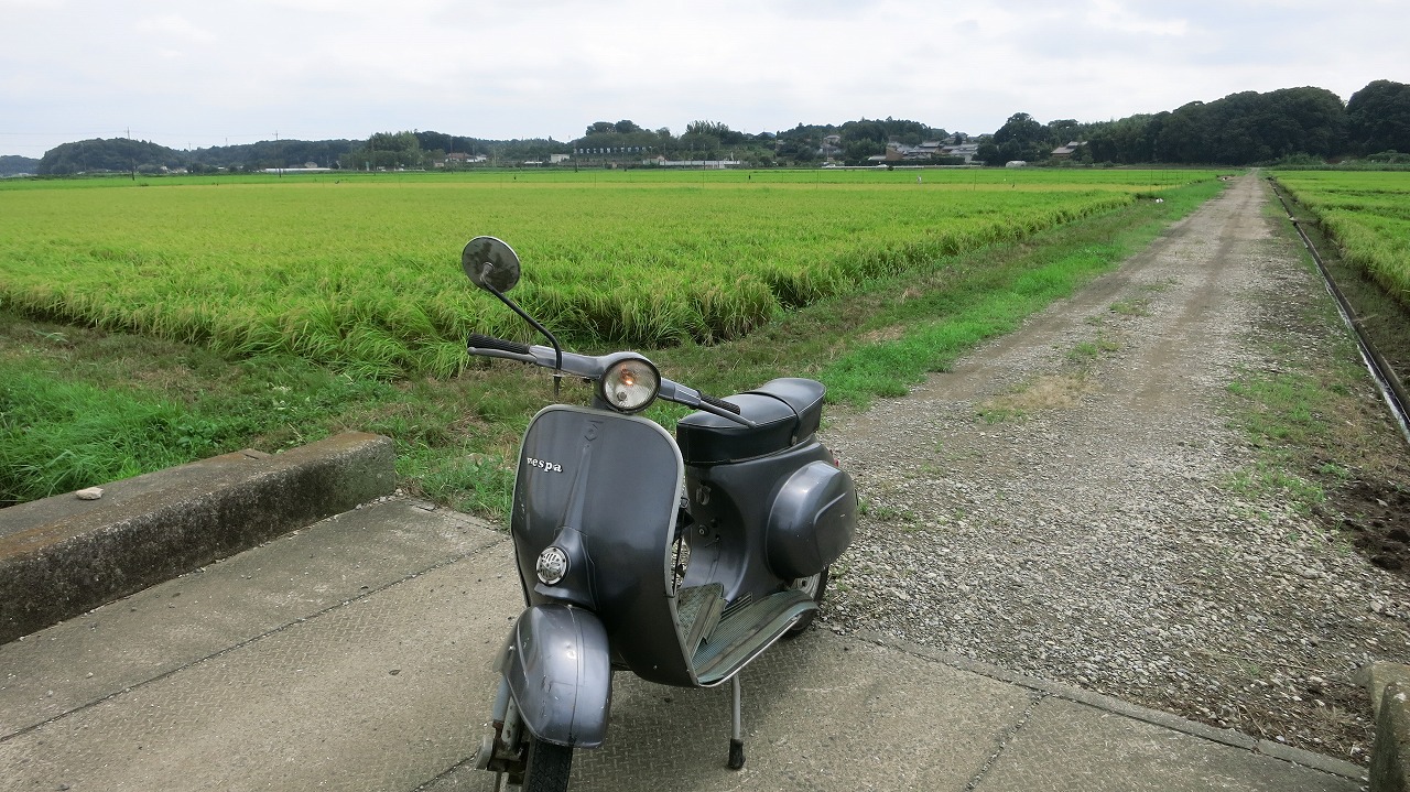 台風一過の空の下で行うベスパの試運転
