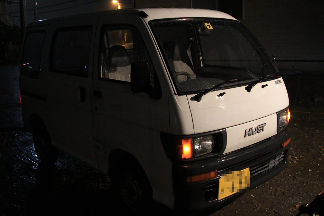 ついに手に入れた四駆車のフロントビュー