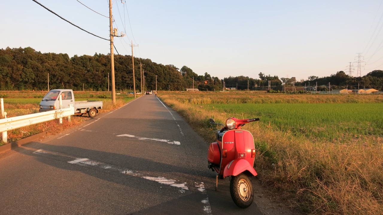 P125XとベスパET3を並べて試運転
