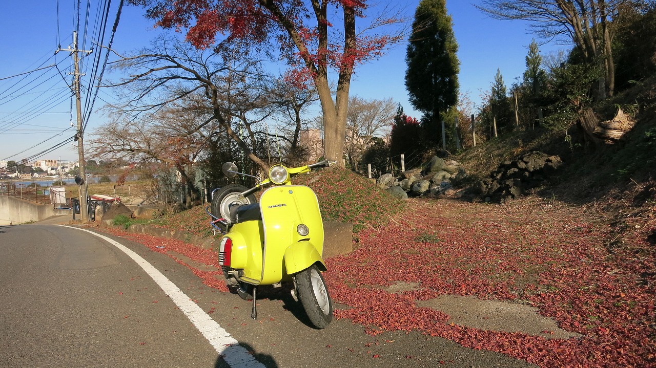 修正後のベスパを再チェックしている様子
