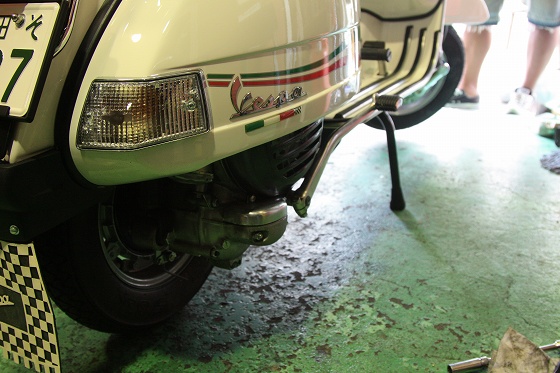納車後100km走行して初回オイル交換のために再来店したY様のPX150。