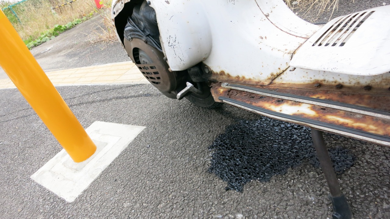 試運転中にトラブルを起こしたvespa100