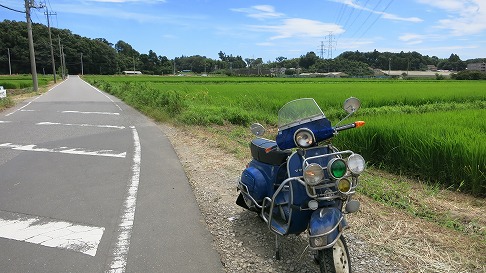 vespa50sの試運転を終えて整備完了の様子