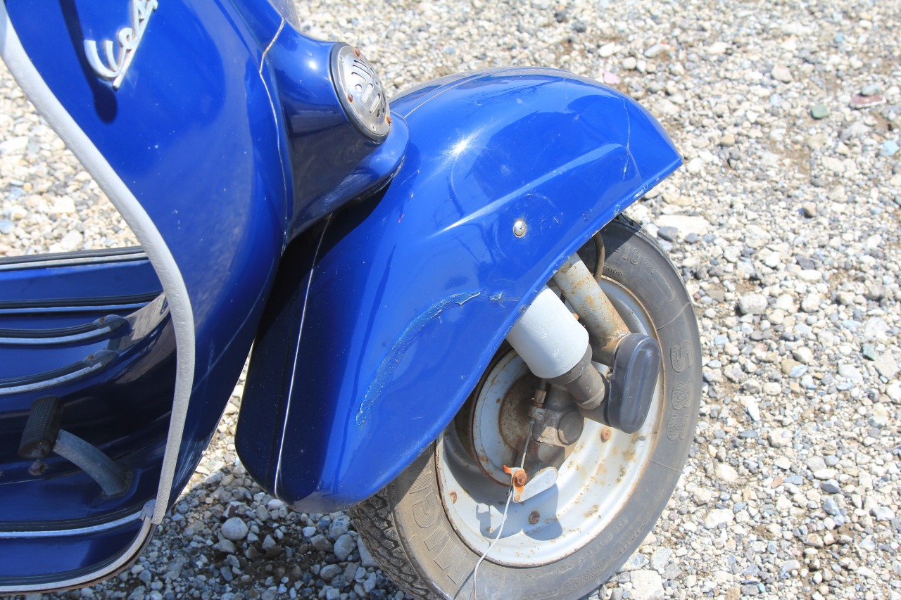 vespa50sのハンドル周りと車体上部のコンディション確認写真