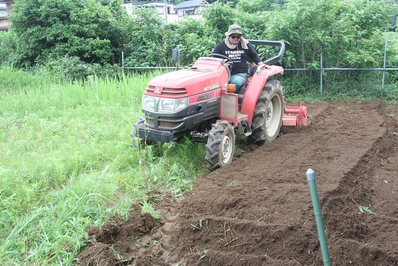 一面の草むらだった頃の畑の地面の様子
