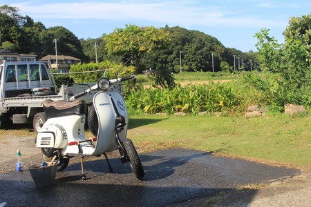 洗車したてのベスパでの爽快走行
