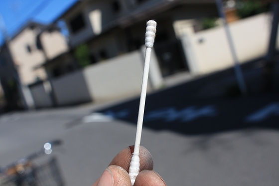 磨き道具として使った綿棒