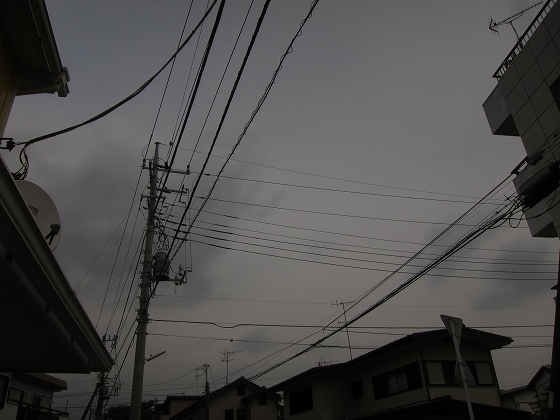 雷雨予報の空を気にしながら見送る店頭風景