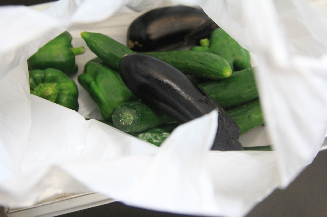 差し入れの新鮮な野菜たち