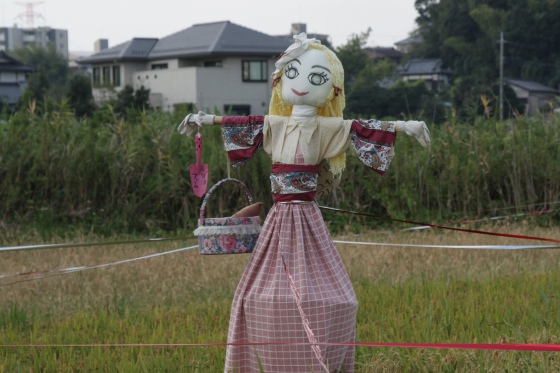 謎のポージングを決める案山子その５