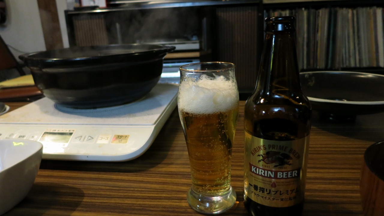 柚子風呂とKIRINのビールと鍋で一息
