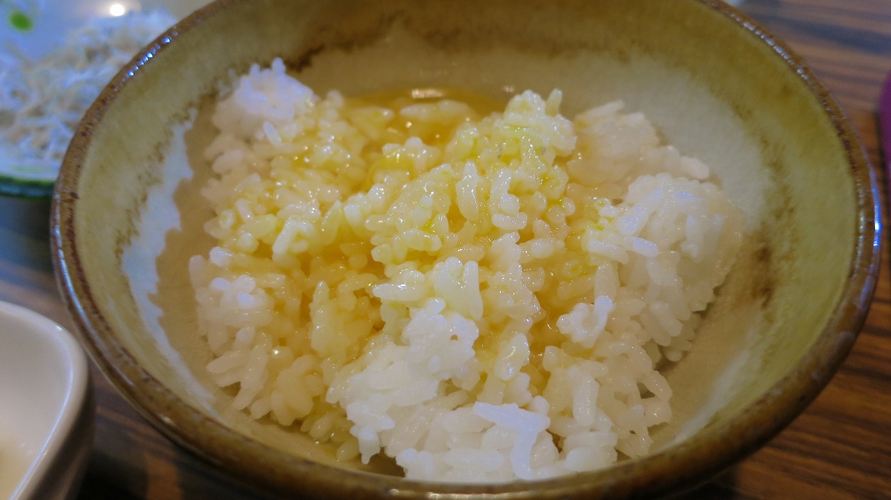 卵かけごはんにした様子、美味しそうな一膳