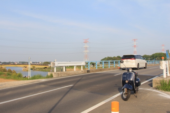手賀沼沿いの試運転風景