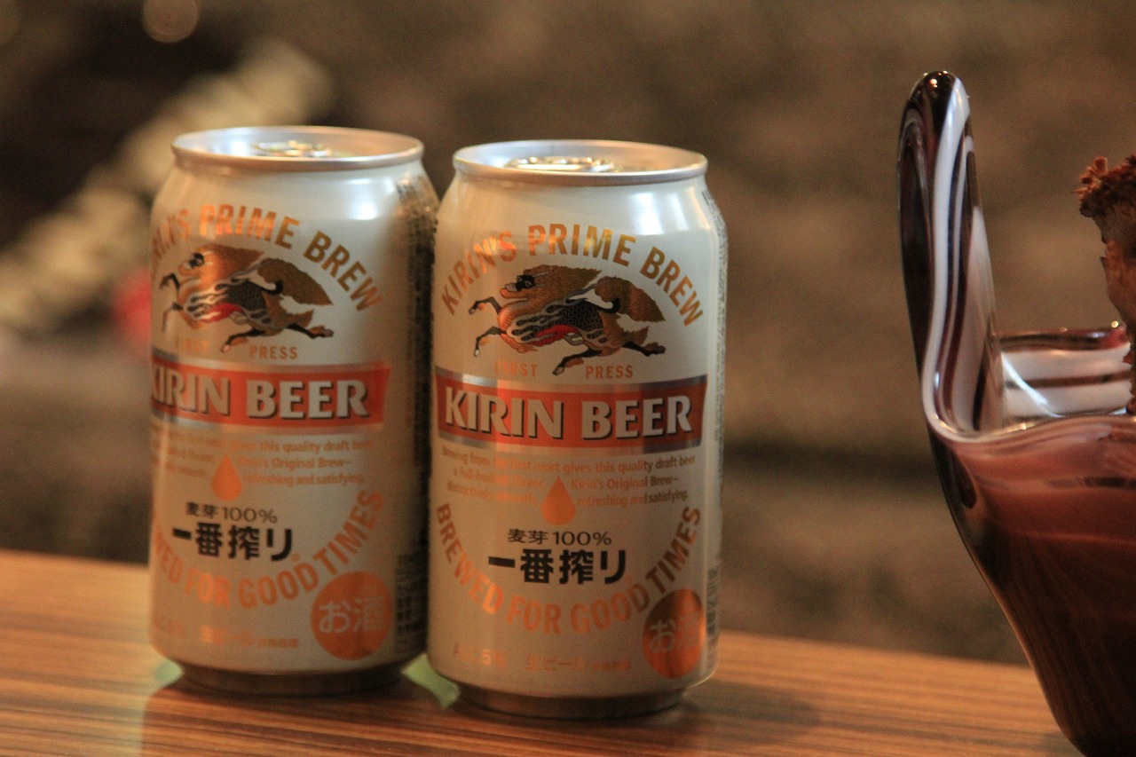 KIRINの新商品サンプルが届いた様子