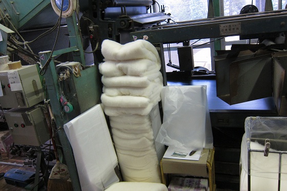 製綿工程の作業完了状態
