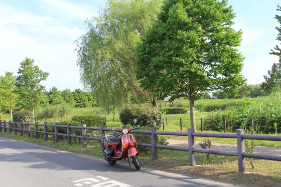 試運転コース途中の長閑な田園風景