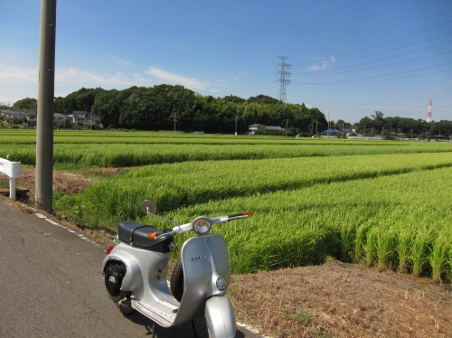 試運転中に広がる強烈な日差しと青空