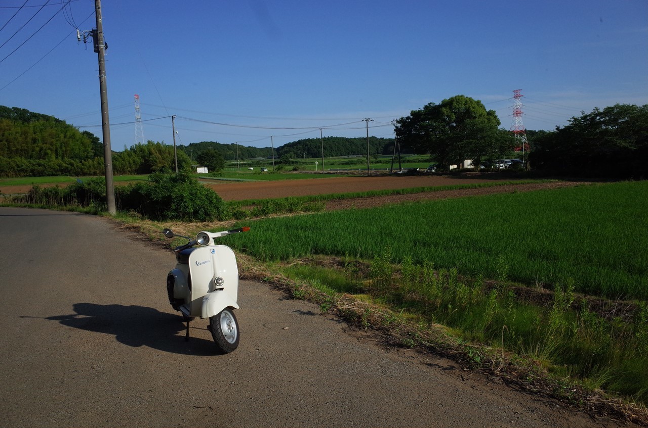 休日に試運転中のベスパ