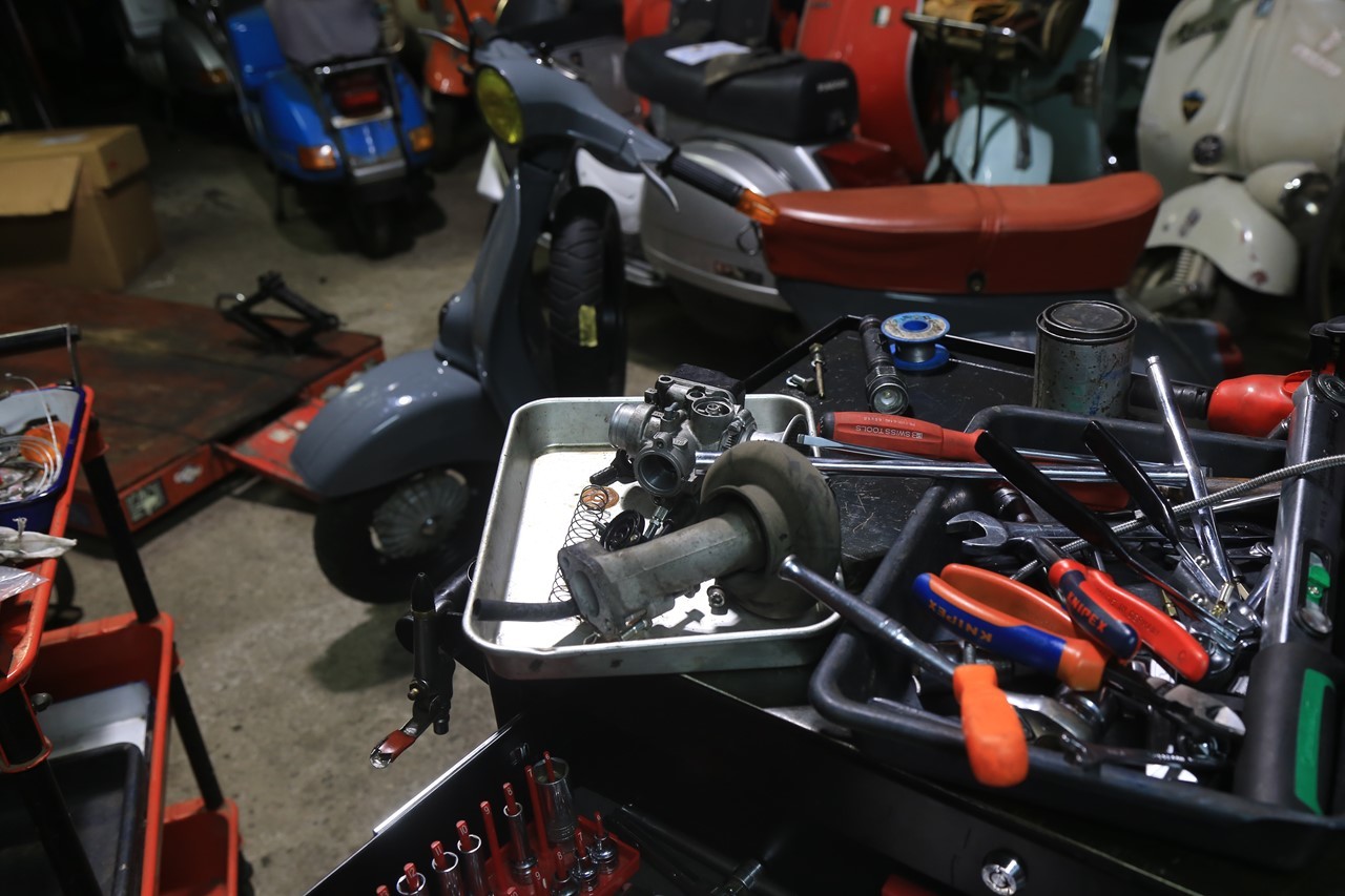 板金オールペンのベスパ125ET3の追加作業完了