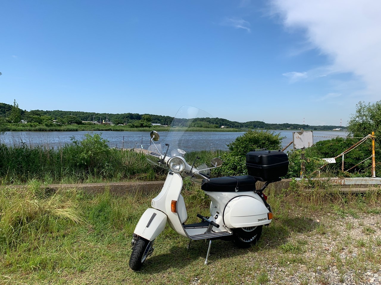 リアショックセッティングを変えたP200Eで手賀沼へ