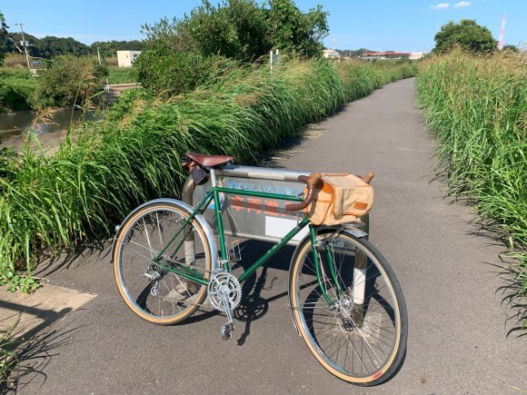タイヤを組んだ自転車の試運転
