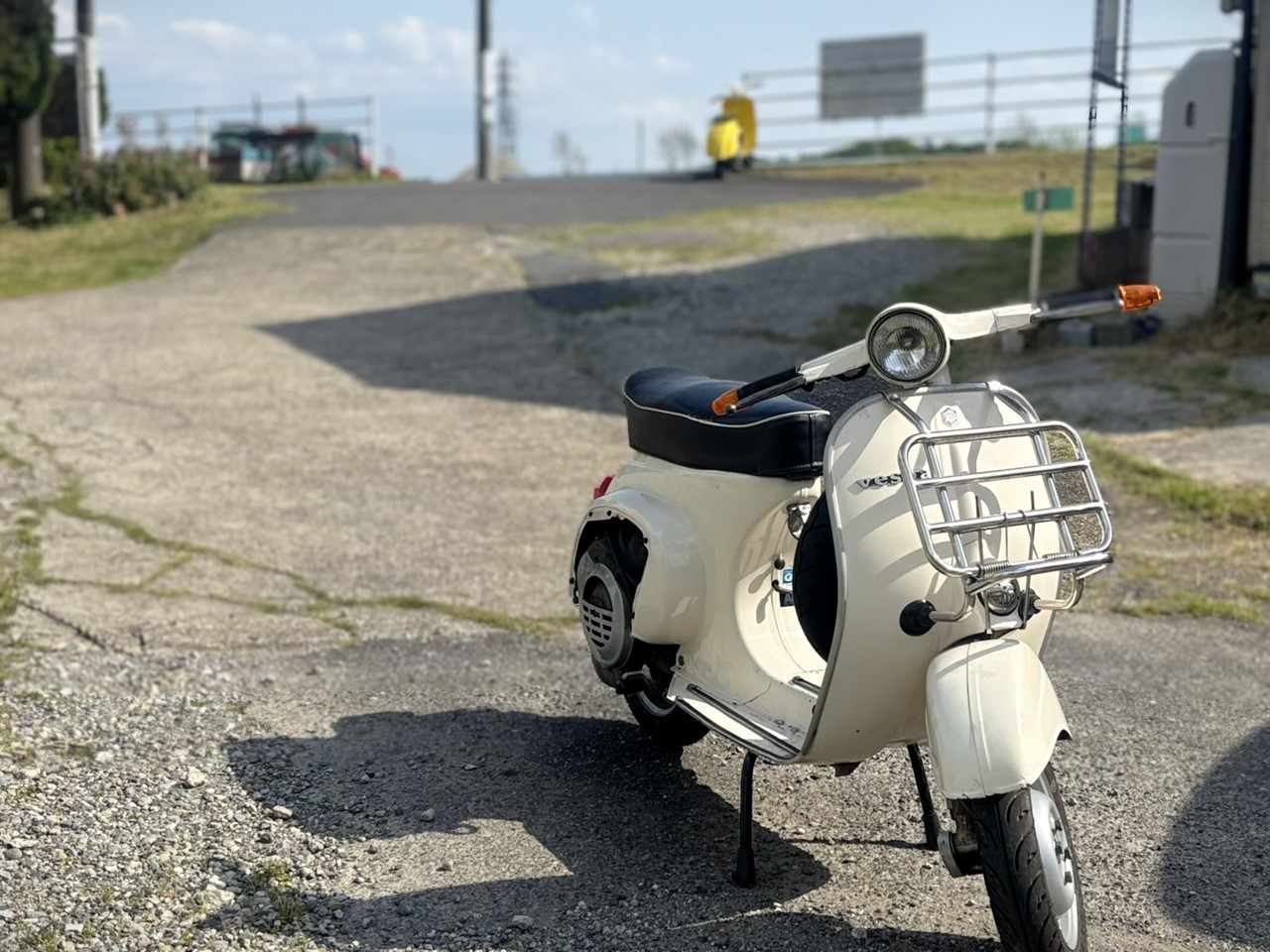 試運転用に組み直したベスパ50s