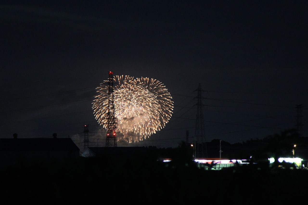 夏の夜空に打ち上がる花火