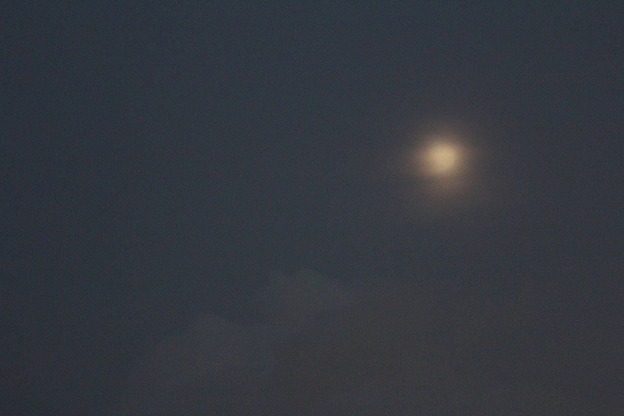 中秋の名月を眺める夜空の様子