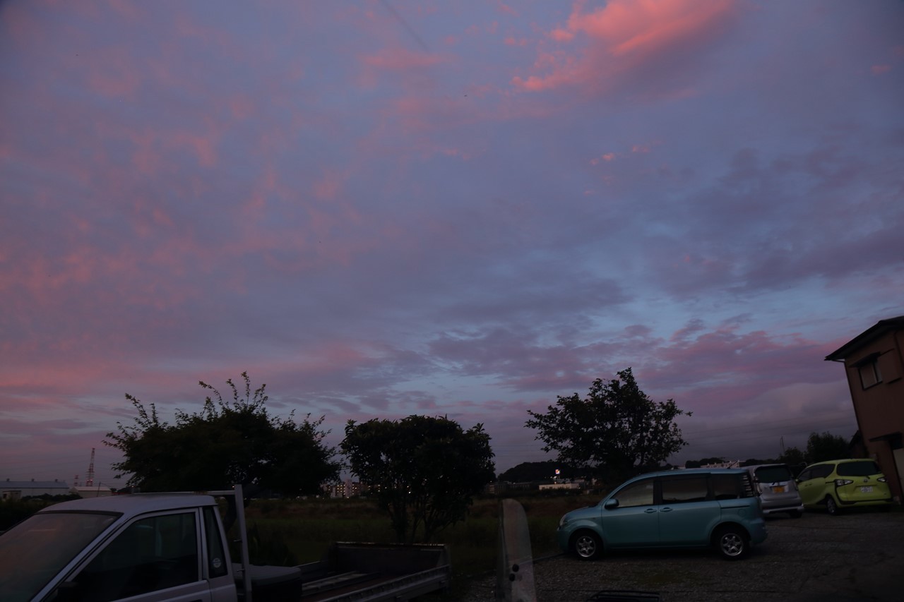 夕暮れの外の風景
