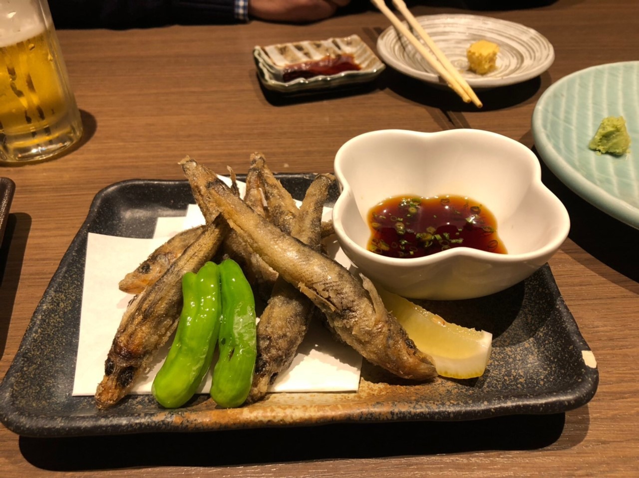 いわき湯本で食べた目光の唐揚げと刺身
