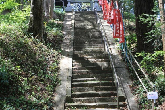 石段チェックの様子