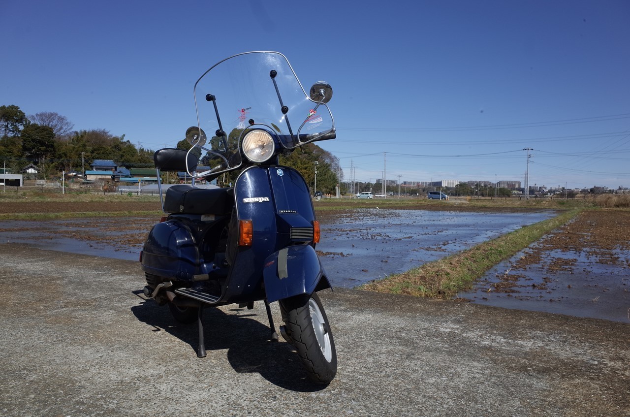 販売したベスパPX200Eの試運転