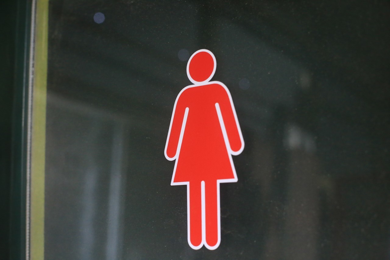 ゴルフ場女子トイレで使われていたと思われるドア