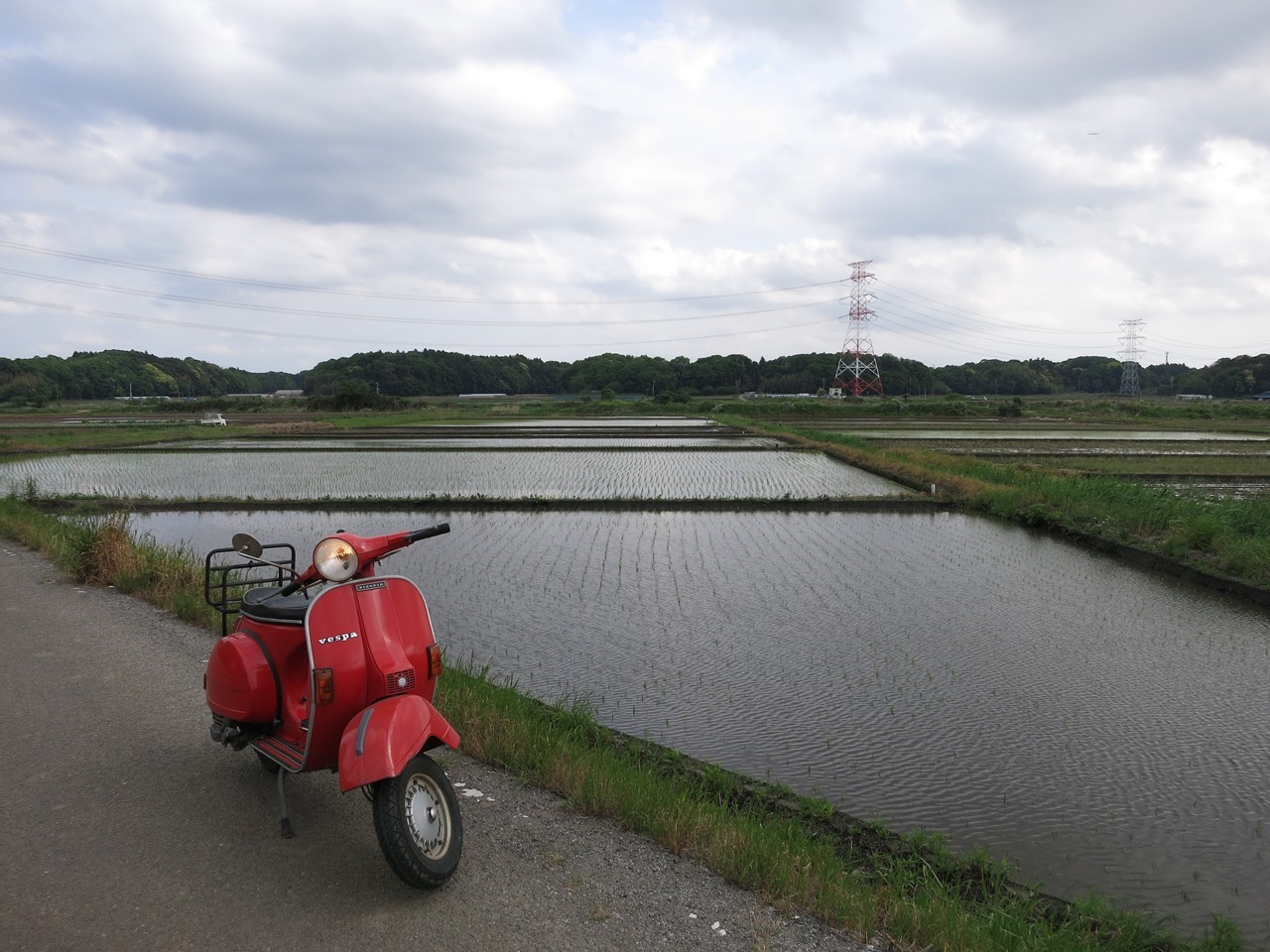 ベスパP125Xの試運転（田舎道）