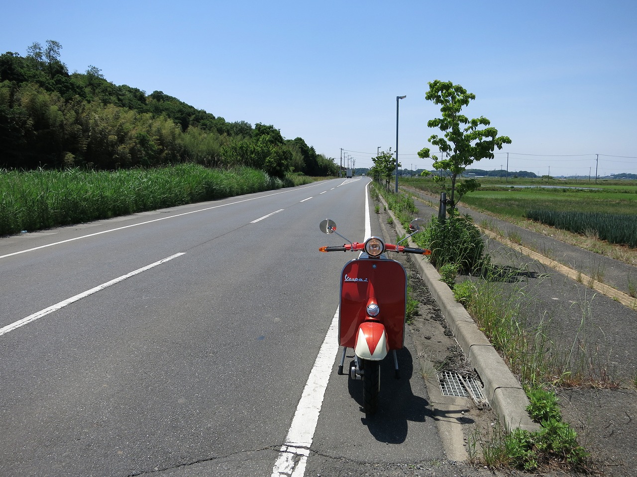 試運転中のベスパ50s、修理直後の様子