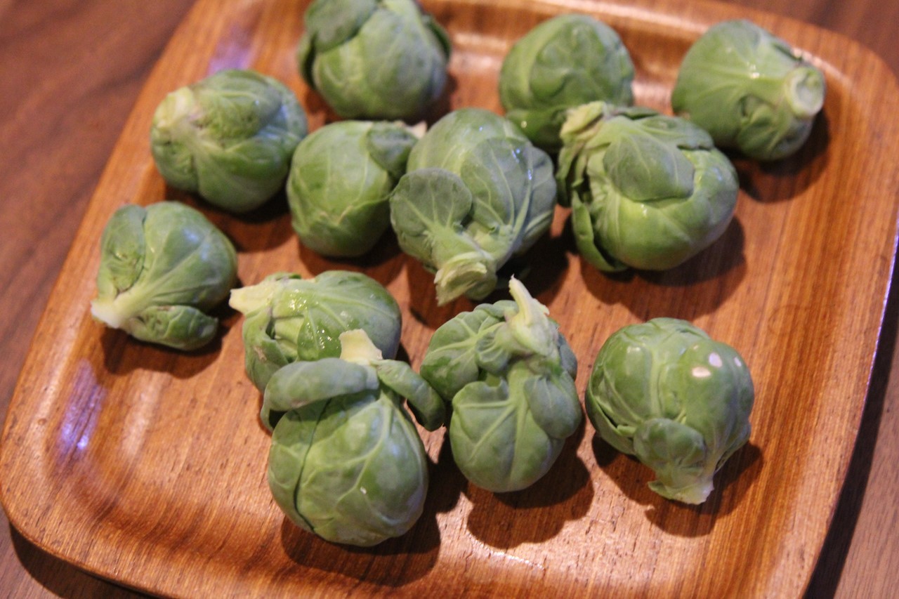 KB農園で収穫した芽キャベツ