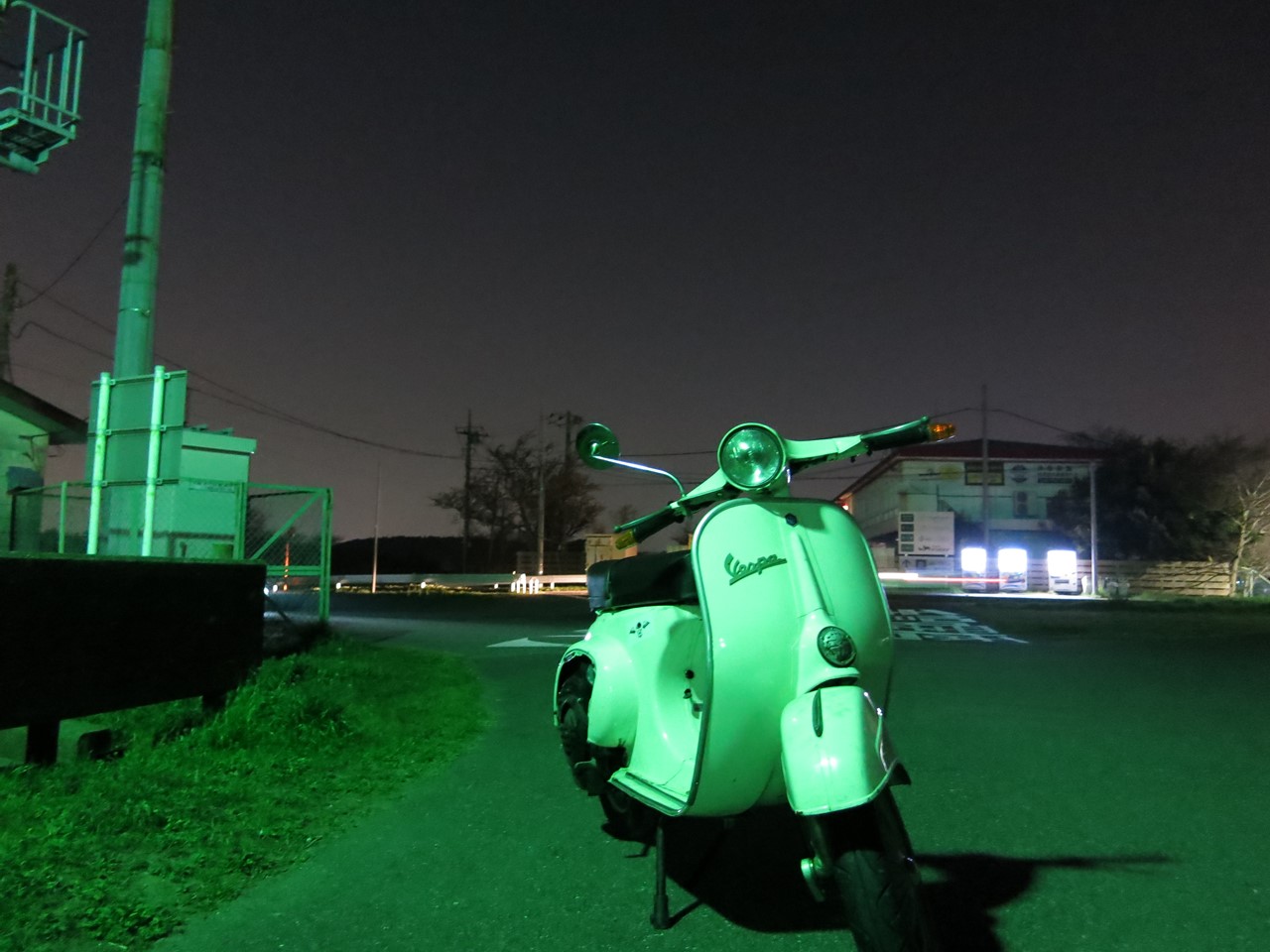闇夜の試運転風景